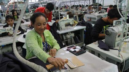 A garment factory in Phnom Penh, Cambodia.